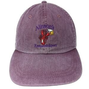 Adams Baseball Cap Purple One Size Leather Strap Lobster Beer Kennebunkport Hat